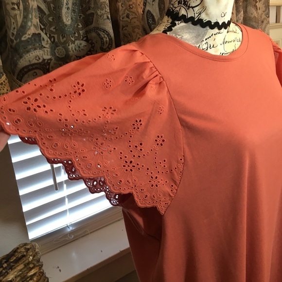 NWT AVA & VIV lace cap sleeve t shirt - Picture 4 of 8